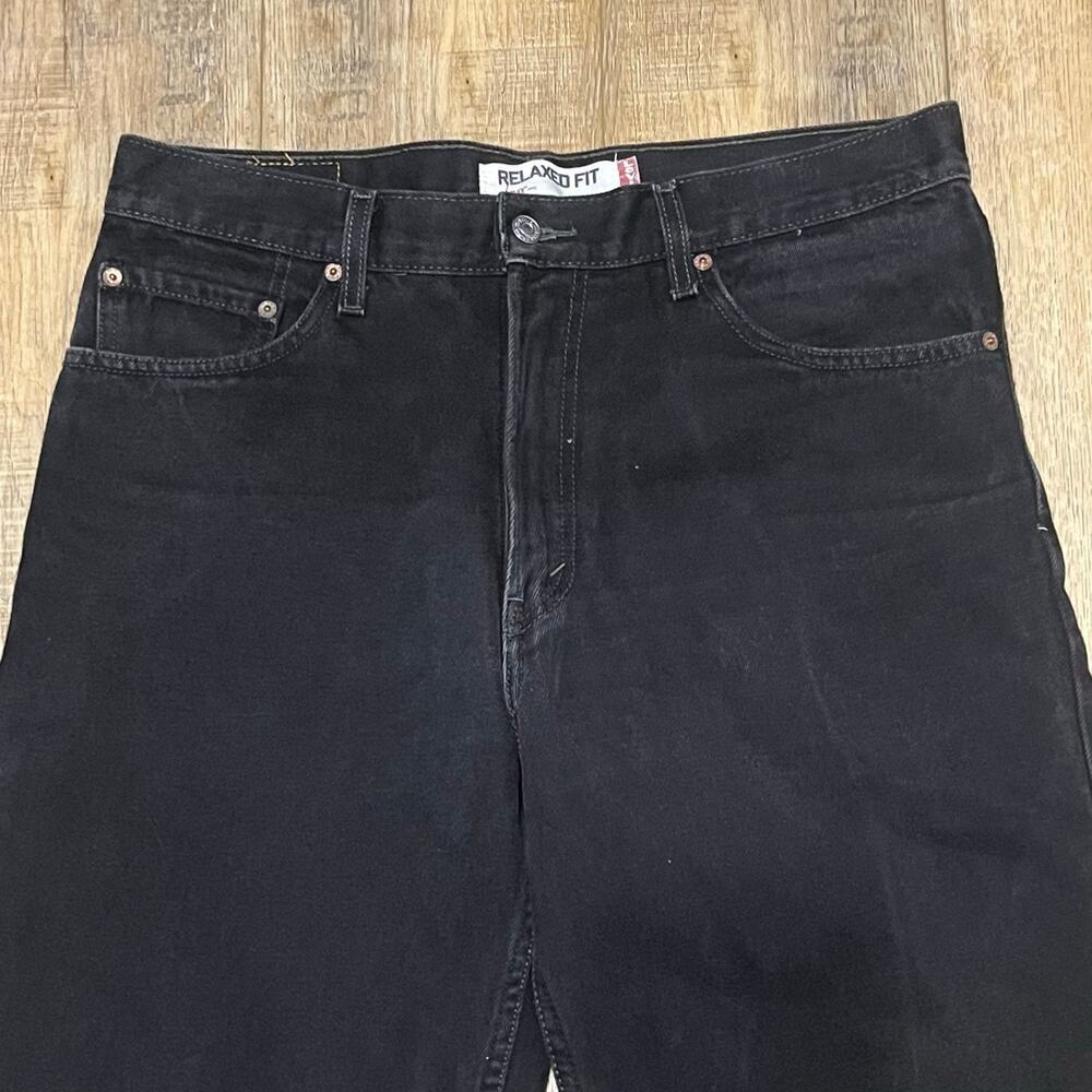 VTG Y2K Levi’s 550 Relaxed Fit Straight Leg Jeans Black Mens 34x36 Grunge Work - Picture 2 of 10